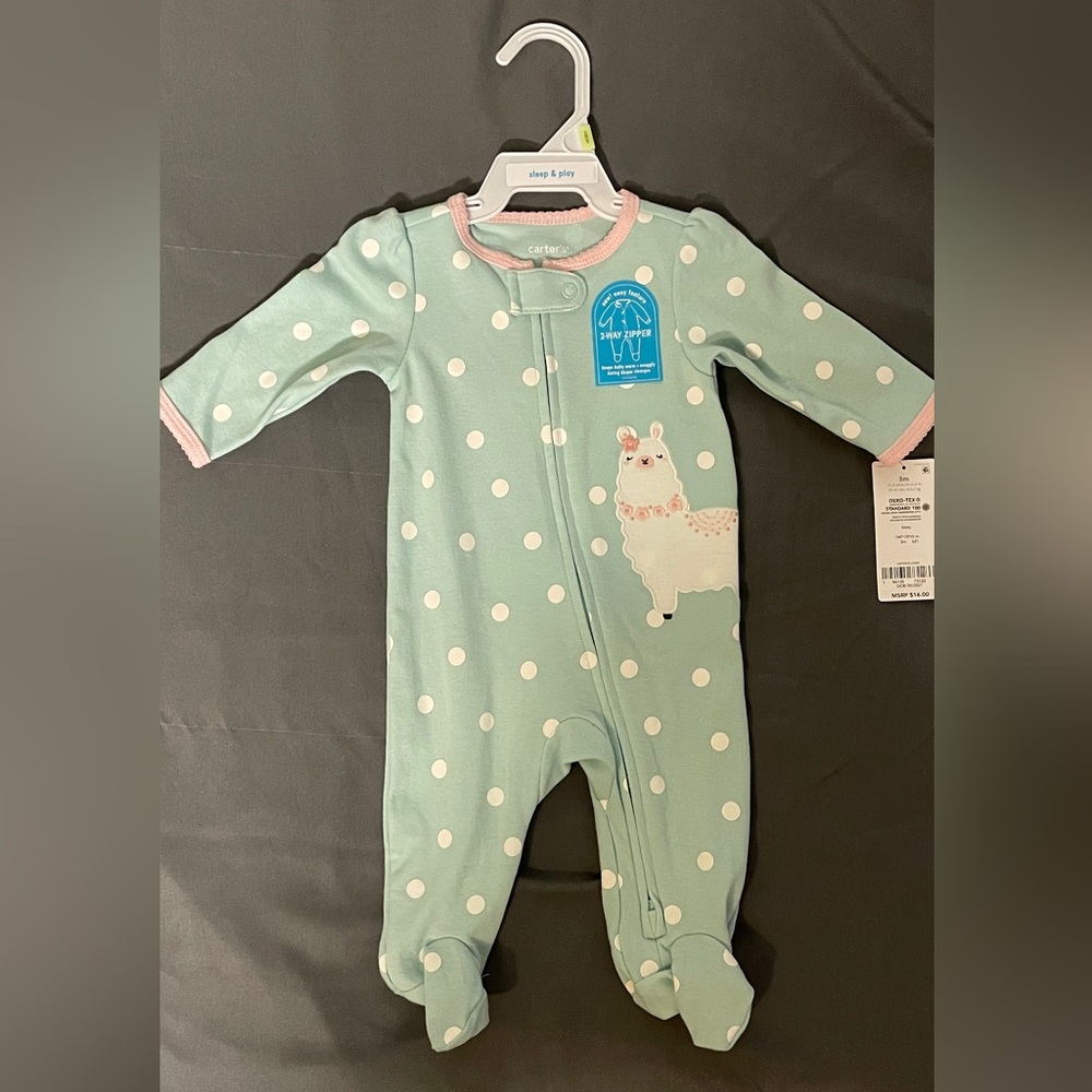 Carters 3mo old llama pajama onesie pajamas